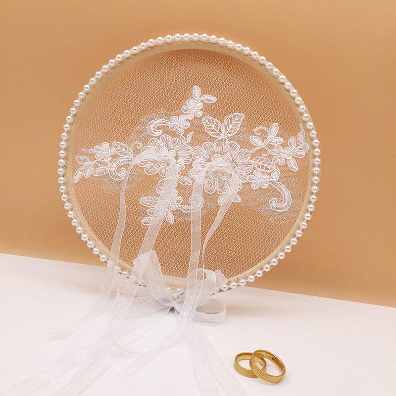 Bow lace handmade creative ring pillow embroidery hoop 598565755946 - COCOMELODY